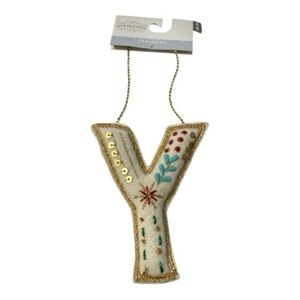 Festive Letter Y Christmas Ornament
